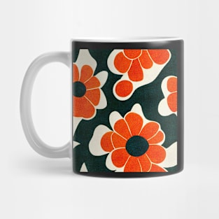 Bold Retro Abstract Flower Pattern Mug